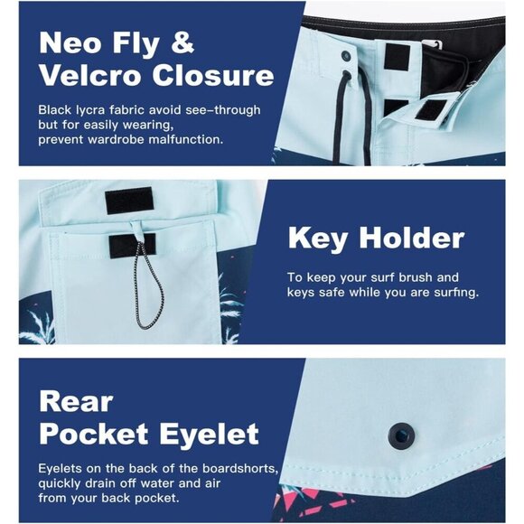 🆕 Brand New - Men's Navy Blue Beach Board Short - Picture 4 of 5